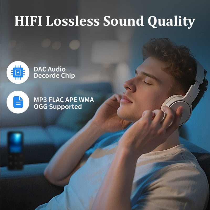 144GB MP3 Player with Bluetooth 5.2, Earphones Included(Black) | Quick Recharge, HiFi Sound Digital Music, Built-in HD Speaker, FM Radio, Voice Recorder, for Friends, Kids, Students, Seniors Black