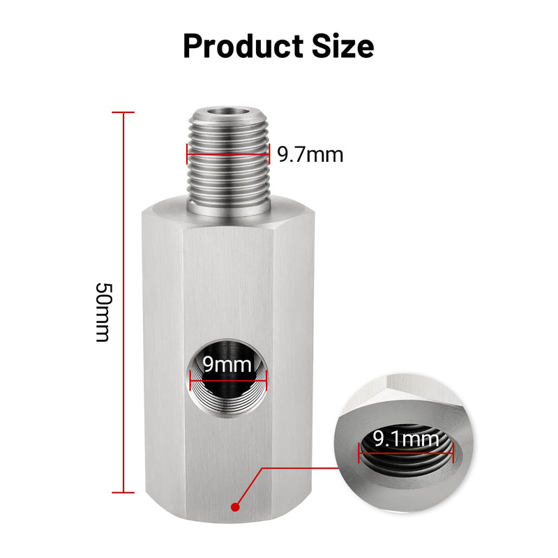 EVIL ENERGY 1/8 NPT Oil Pressure Sensor Tee Adapter, Stainless Steel 1/8 NPT Female to Male Threaded Oil Pressure Adapter with 1/8 NPT Female Port, Sliver 1/8 NPT-1/8 NPT-1/8 NPT