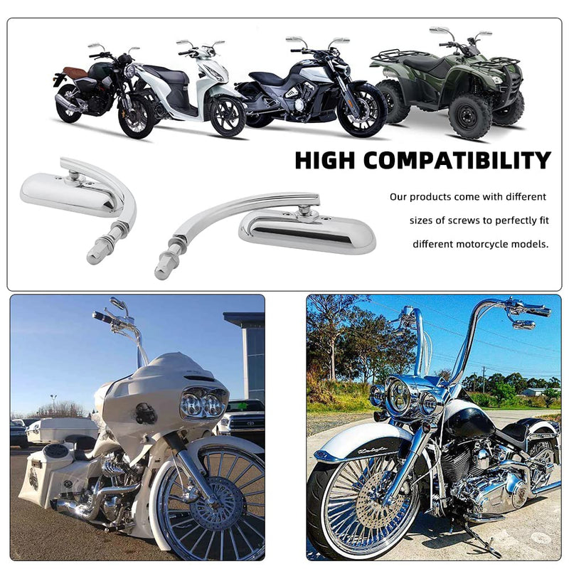 Chrome Oval Shape Motorcycle Mirrors,Upgrade Rearview Motorcycle Mirrors Compatible with Harley Road King Softail Street Glide Electra Dyna And More Chrome Oval Shape