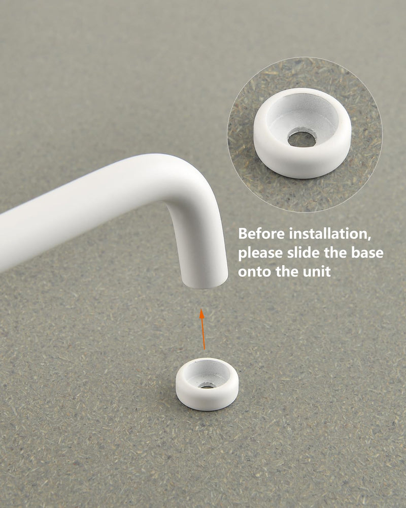 5 Pack Modern White Closet Door Pulls Kitchen Cabinets Handles 16-3/8 Inch Hole to Hole Extra Long Handles Drawer Pulls Furniture Hardware 16 3/8 Inch(416mm) 5