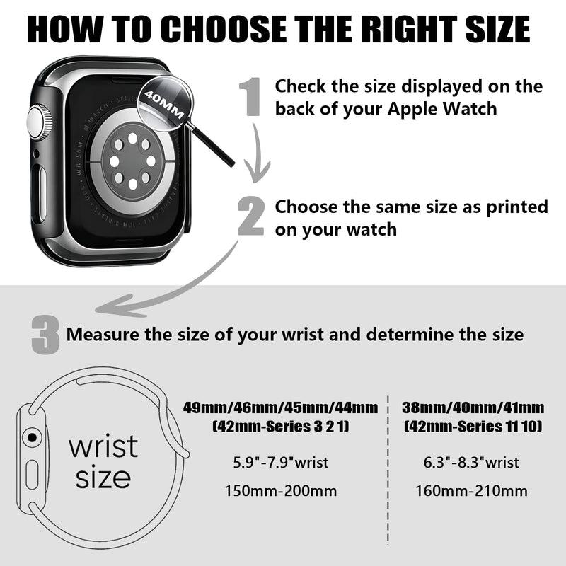 3 Pack Sport Band and Case with Screen Protector Compatible for Apple Watch 44mm 40mm, iWatch Series 4/5/6/SE(Gen 1,2,3), Soft Silicone Strap Bands Protective Cover for Women Black+Pink+Purple 44mm(Series 4/5/6/SE)