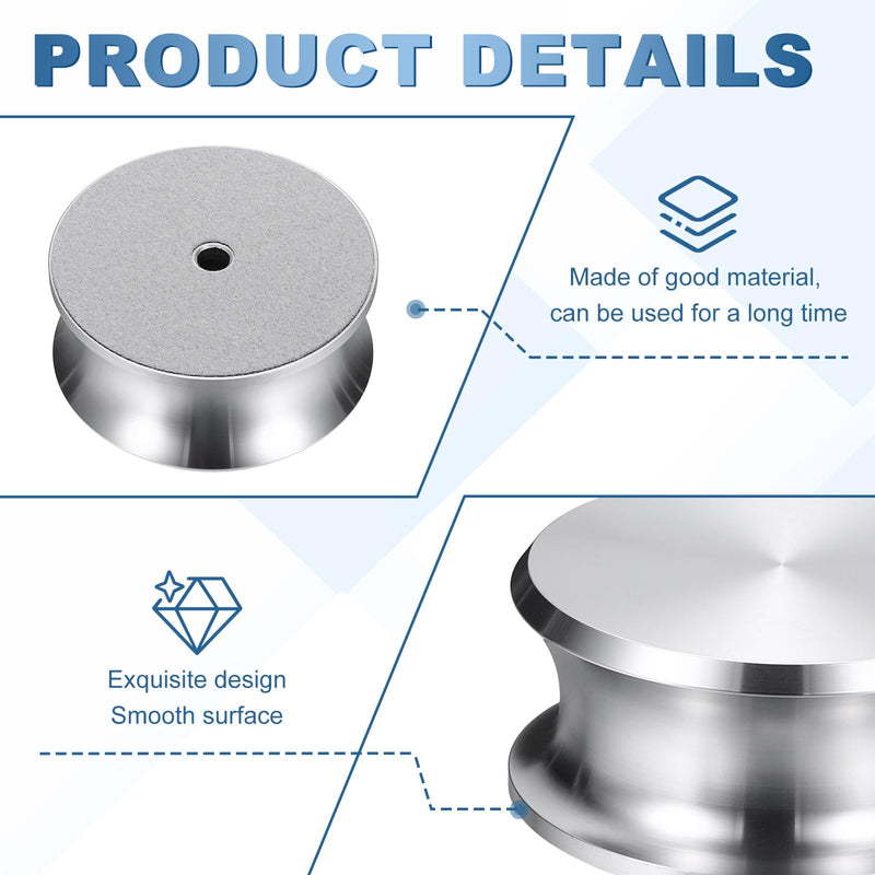MECCANIXITY Record Weight Stabilizer, 355g/13oz Anodized Aluminum Turntable Weight Clamps 3'' x 1.4'' Vinyl Disc Stabilizer Vibration Dampener for LP Player HiFi Turntable, Silver 13oz (3"×1.4")