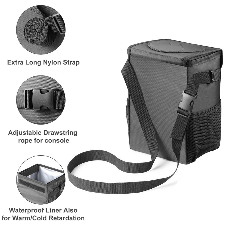 Ryhpez Car Trash Can with Lid - Leakproof Trash Bin Car Garbage Can, Collapsible Automotive Truck Organizer and Storage Bag Car Accessories for Women Men Road Trip Essentials Standard (Black)