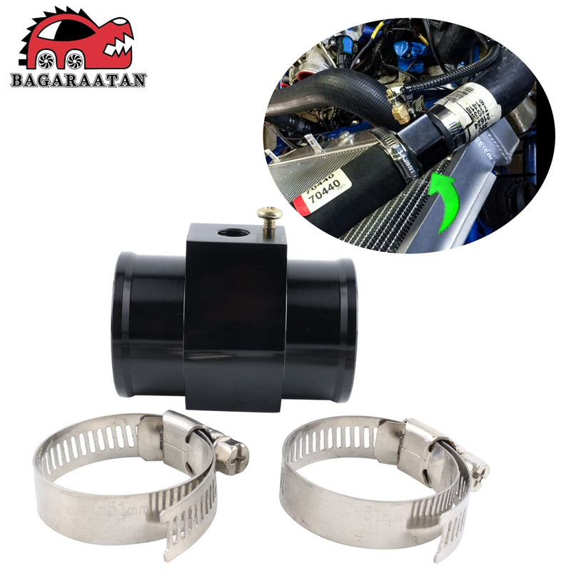 Aluminum Water Temp Meter Temperature Gauge Joint Pipe Radiator Sensor Adaptor Attachment Hose Clamps （32mm/1/8''NPT） 32mm