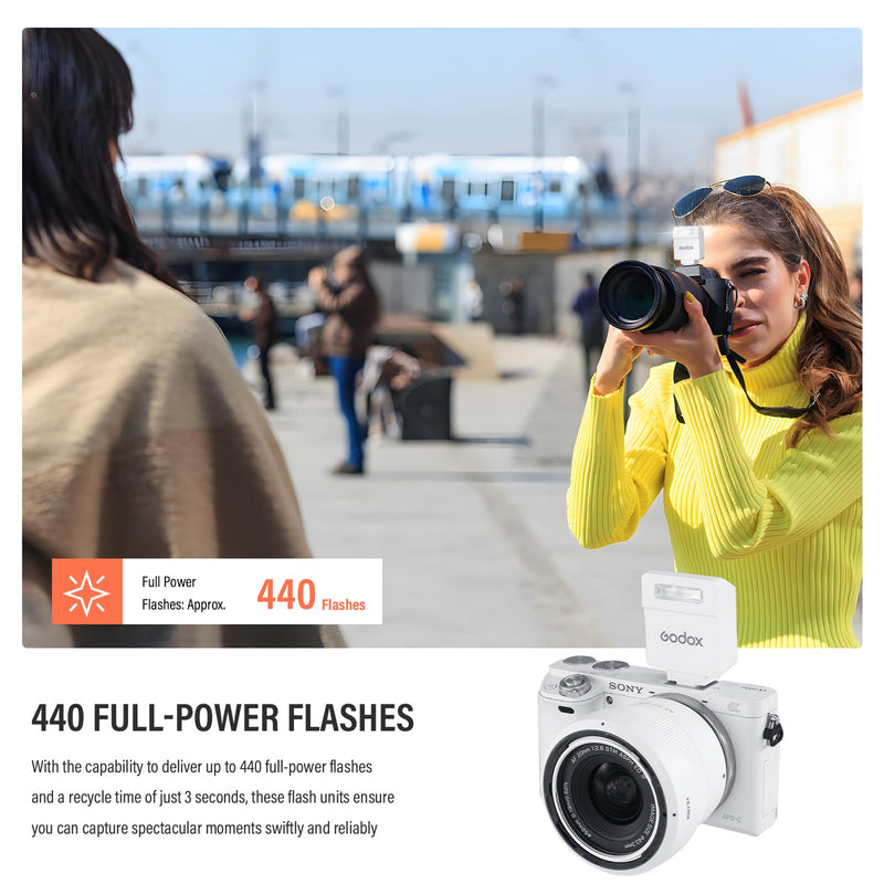 Godox iM22 Mini Flash 5 Power Levels 440 Full-Power IM 22 Small Camera Flashes Speedlite for Canon/Fuji/Sony zve10/Sony zv1/Nikon/Panasonic Olympus Pentax/3S Recycle (Godox iM22 White)