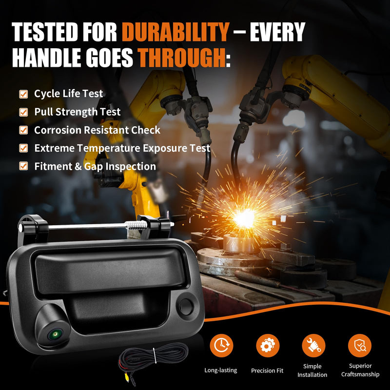 LCWRGS Tailgate Handle Backup Camera Fits for 2004-2016 Ford F150 F250 F350 | for F450 F550 Super Duty Explorer Tailgate Latch Door Handle Rear View Camera Night Vision 170° Angle OE# 8L3Z9943400AC