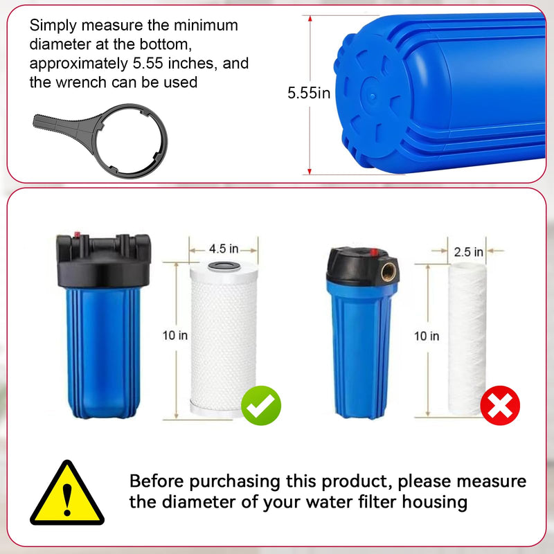 Heavy Duty Water Filter Wrench (6.38" Max Inner Diameter) for Big Blue-Style Filter Housings, Compatible with Most Water Filter Housings That Use 4.5" Diameter Filter Cartridges