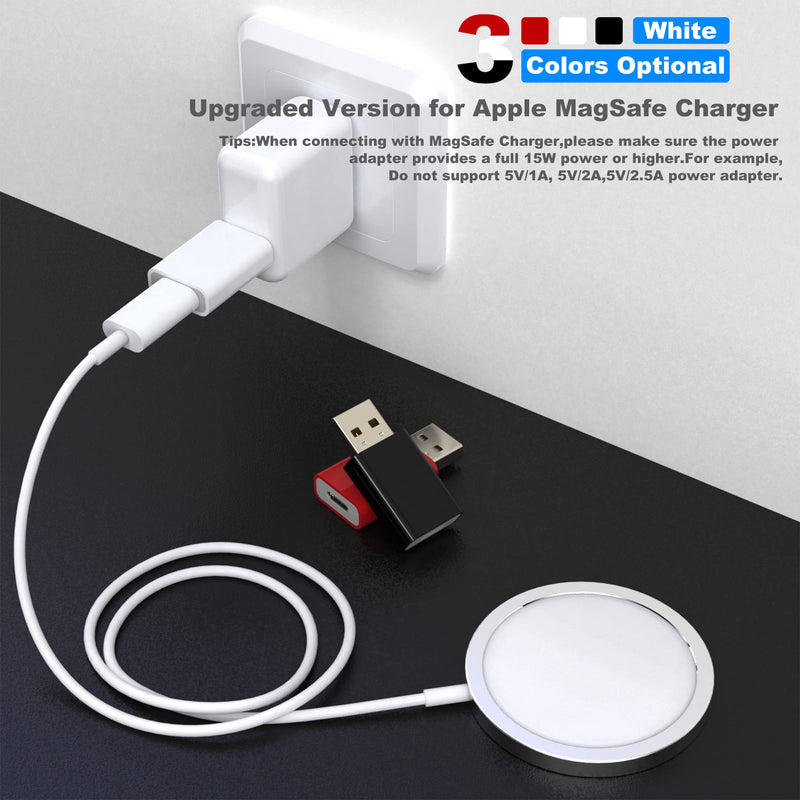 USB to USB C Adapter,USB-C Female to USB Male Adapter Compatible with Apple MagSafe Watch 7/8/9/SE/Ultra,Car,iPhone 15 14 13 12 Mini Pro Max,iPad,Galaxy,Pixel 7 6 5,CarPlay,Wall Plug 2 Pack White