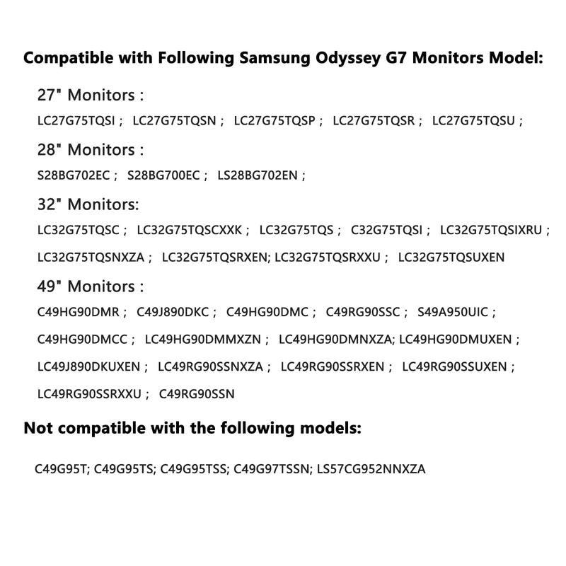 BN96-42913A/BN61-14898A Wall Mount Adapter Bracket Compatible with Samsung Odyssey G7 27" 28" 32" 49" LC27G75T S28BG702EC LC32G75T C49HG90D C49J890D S49A950UIC C49RG90SSN