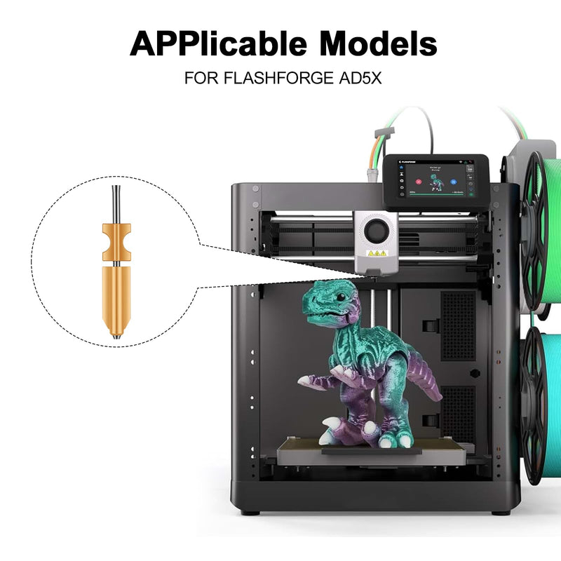 4PK Upgraded All-Size Hotend Kit for Flashforge AD5X Quick-Detachable Nozzle Extruder, Rapid Heating, with Extra 4PK Silicone Cover 4PK Nozzle Brush Hotend for AD5X 4PK