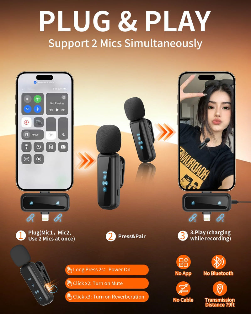 Vlogging Kit for iPhone/Android, 9" Flexible Tripod for iPhone with Light, Wireless Remote & Microphone, Adjustable Content Creator YouTube Starter Kit for TikTok/Recording/Live Streaming