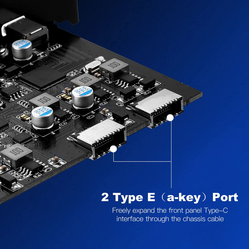 6 Ports USB PCIE Card (2X Type-E Adapter,2X USB 3.0-C, 2X USB A) PCI Express Cards PC Front Panel Header for Windows 7/8/10 Linux and MacPro 4.1/5.1 2 USB 3.0-C, 2 USB A,2 Type-E Adapter