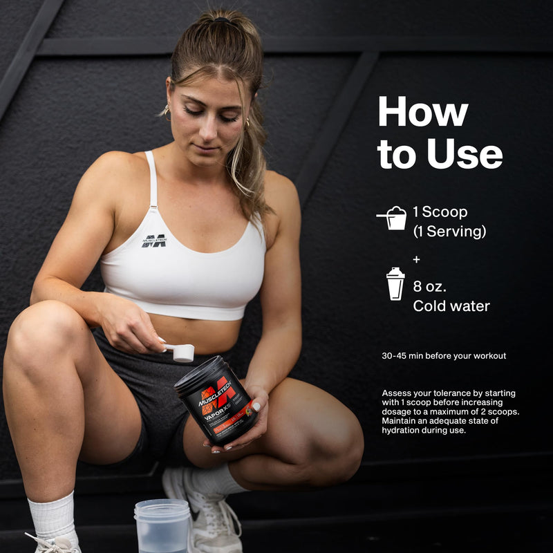 MuscleTech Pre-Workout Powder, Vapor X5 - Sports Nutrition Muscle Building Supplements for Women & Men - Intense Muscle Pump Energy Powder Drink Mix - Miami Spring Break, 272g (30 Servings) Pre Workout 30 Servings (Pack of 1)