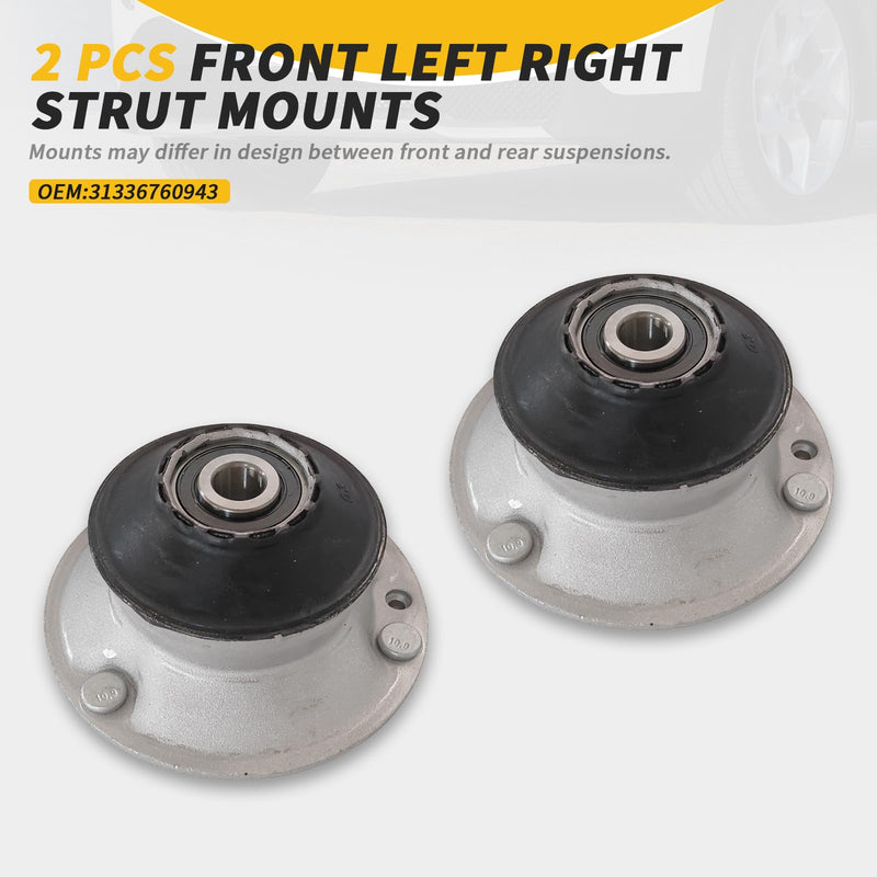 MUNIK 2PCS 31336760943 Front Left Right Strut Mounts for 2002-2015 BMW E87 E88 E82 E90 E46 E60 E64 E63 E84 E83 E85 X1 X3 Z4 120i 318i 320i 330i 325i 335i 330Ci Replat # 31306767451