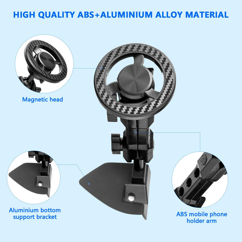 Magnetic Phone Mount for 2018-2023 Jeep Wrangler Jl & 4XE Gladiator JT | Cell Phone Dash Mount with 360° Dual-Ball, Jeep Magnetic Phone Mount interior Accessories, OEM Screws Dash Mount Install for 2018-2023 JL