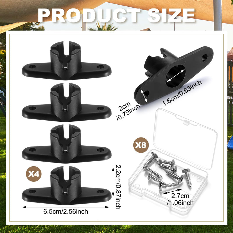 BBTO 4 Pcs Awnings Ball End Bases Compatible with Trimline Plastic Pop up Camper Awning Ball End Bases Compatible with Dometic Trim Line Camper Rafte Replacement Parts