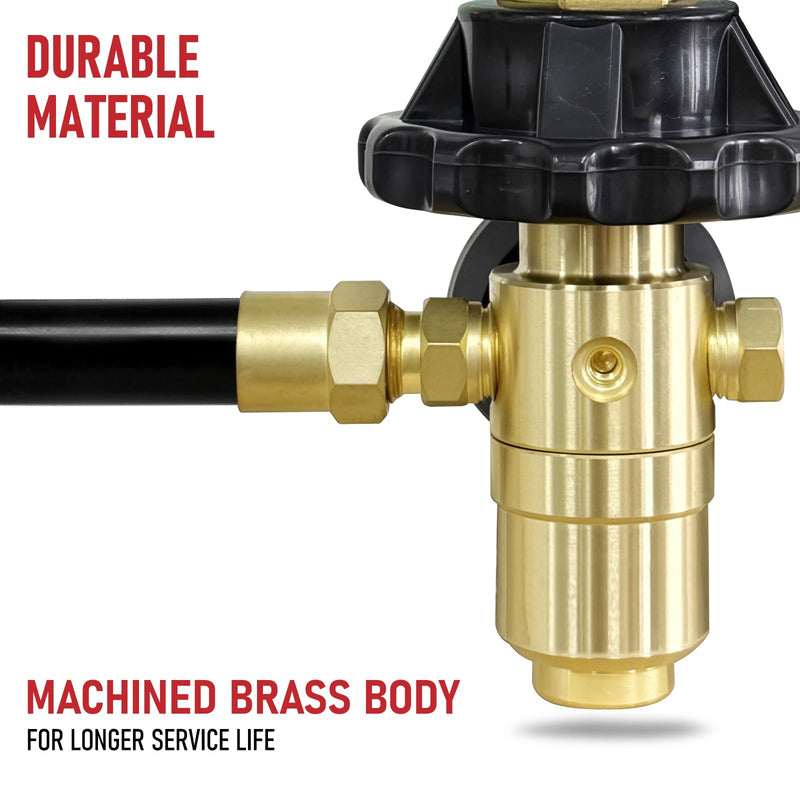 RX WELD Helium Latex Balloon Filler Air Flow Inflator Regulator 0-3000 PSI with Gauge for CGA580 Tank Valve