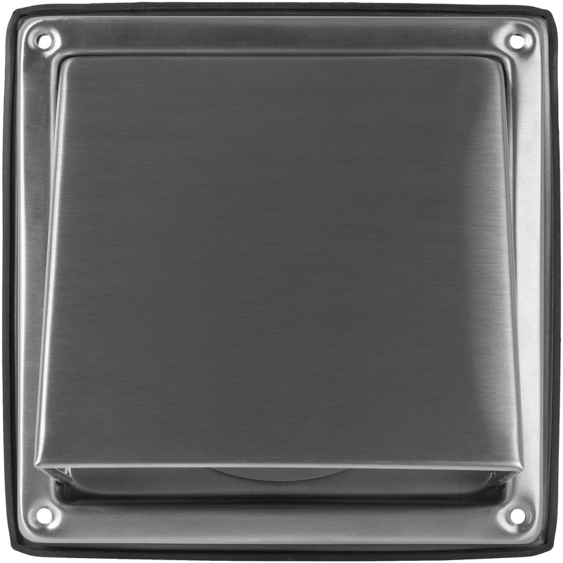  [AUSTRALIA] - Vent Systems 4 Inch Stainless Steel Dryer Vent Cover - Wall Vent Mounted Vent Hood with Backdraft Damper - Exhaust Air Ventilation Guard - HVAC Ducting Grille - Bathroom, Kitchen, Attic, Garage Rain Hood