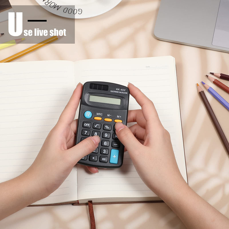 24 Pieces Pocket Size Mini Calculators Handheld Angled 8-Digit Display Calculators Basic Standard Small Accounting Desktop Supplies for Office School and Home 24