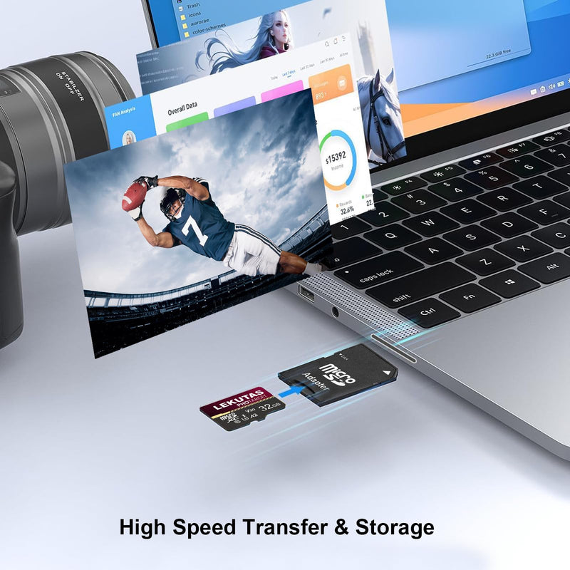 2-Pack 32GB Micro SD Card, microSDXC UHS-I Memory Card TF Cards | High Speed 80MB/s, Class 10, C10, U3, A2, V30, for Full HD, 4K UHD Video Recording, 2 Pack