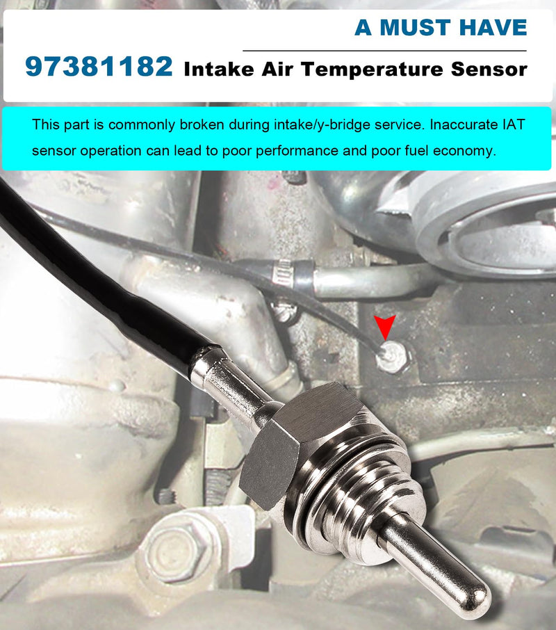 97381182 Intake Air Temperature Sensor for GM Duramax 6.6L Silverado, Sierra, Express, Savana. Diesel Engines 2006-2012
