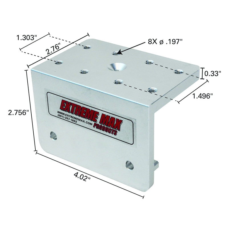 Extreme Max 3005.4402 90° Aluminum Slider Base for Tracker Versatrack Systems