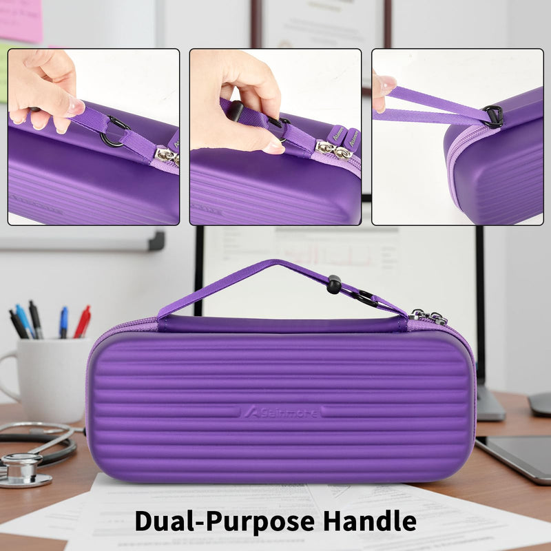Stethoscope Case Compatible with 3M Littmann Classic III/for MDF Instruments/for Paramed/for FriCARE Monitoring Stethoscope, Extra Room for Doctor & Nurse Accessories-Purple Purple