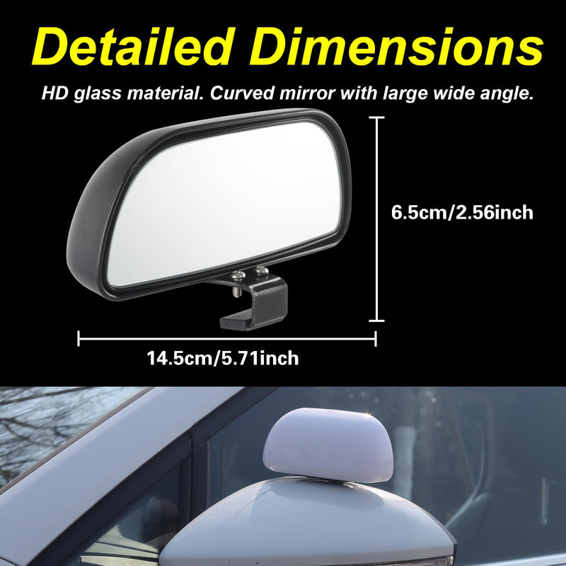 Blind Spot Mirrors for Trucks and Cars,Automotive Side View Concave Mirror Blindspot,360° Large Convex Rearview Exterior Mirror Accessories for Truck and Car(1Pack Black) 1Pack Black