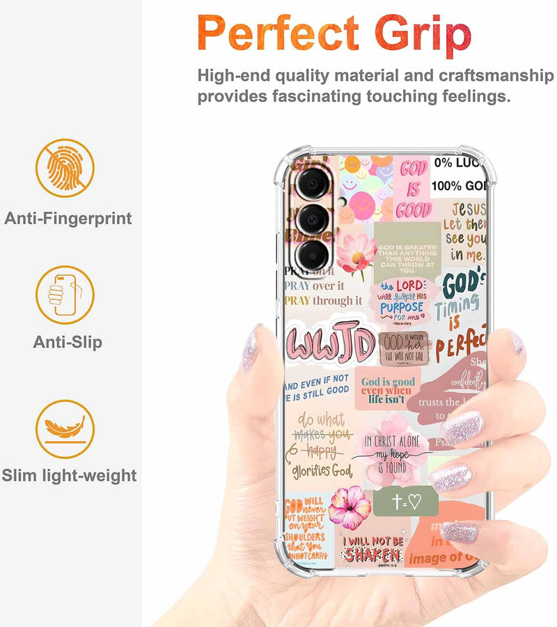 Case for Samsung Galaxy A36 with Christian Design,Jesus Bible Verse Collage,Clear Slim Soft TPU Bumper Phone Cover,6.7”(Christian,A36)