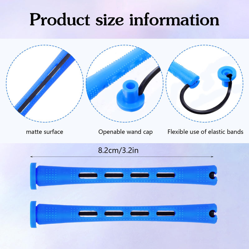  [AUSTRALIA] - 20 Pcs Perm rod Small Plastic Hair Perming And Rollers Curling Roller Medium For Long Hairs (Blue, 0.35 Inches)