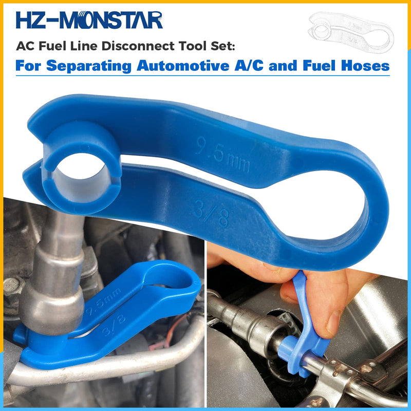 16Pcs AC Fuel Line Disconnect Tool Set, Fuel Line Removal Tool with Storage Box 1/4 5/16 3/8 1/2 5/8 3/4 7/8 Inch for AC Fuel Line Transmission Oil Cooler Line and Most Car