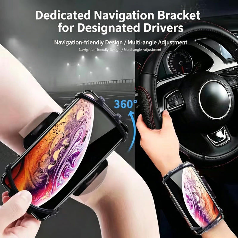 360° Rotating Armband Phone Mount, Elastic Sport Wristband for Running Cycling Driving Navigation