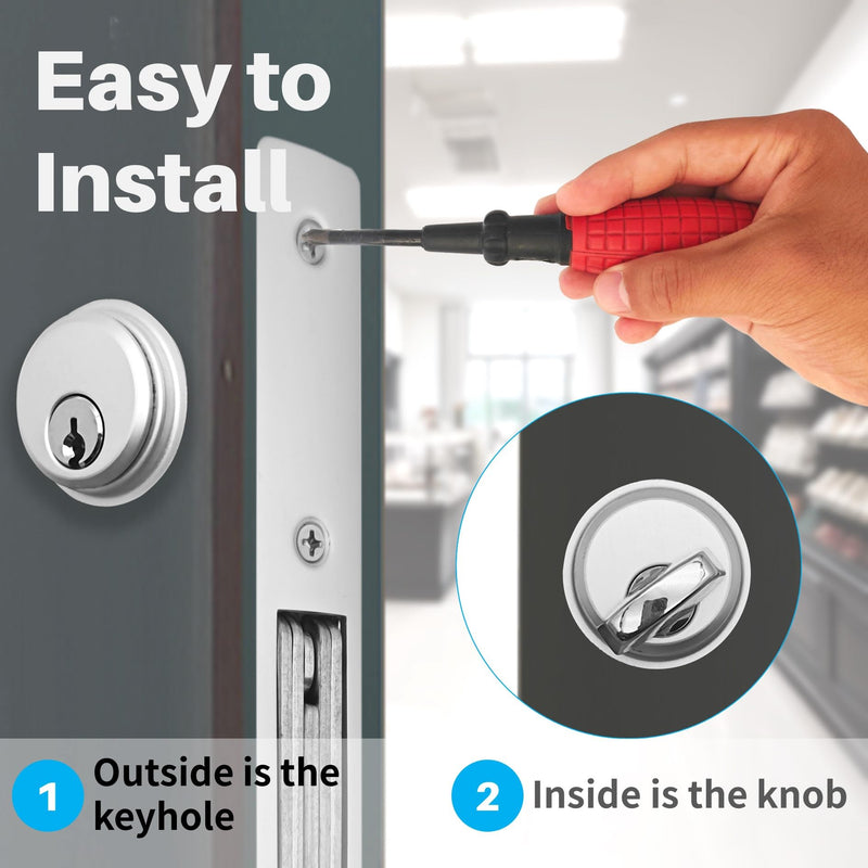 Storefront Door Mortise Lock Swing Deadbolt, Commercial Door Locks with Double Cylinder Deadbolt, Door Lack Replacement Parts for Storefront Entry Doors (1-1/8inches Backset)，1-Year After-Sale