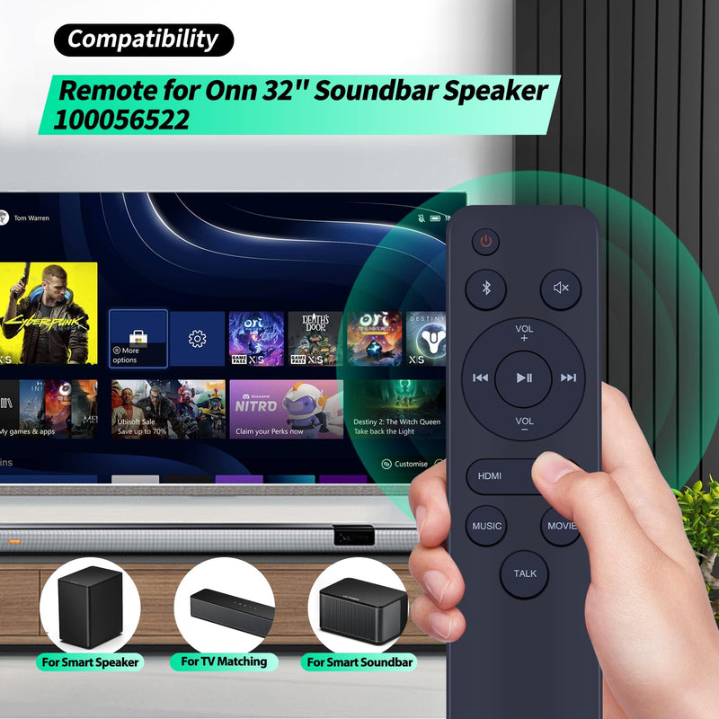 New Replace Remote Control Applicable for Onn 32" Soundbar Speaker 100056522 32 Inch Sound Bar System 32" 100056522