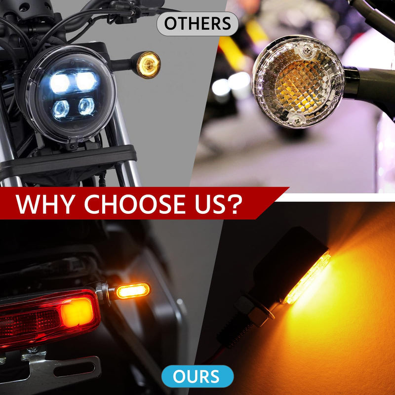 mini led turn signals motorcycle blinkers dirt bike Rear front turn signals universal bullet signal lights suitable for honda harley suziki motorycles (TURN03) 3 led chips