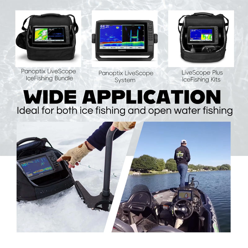 010-12676-15 0 Degree Livescope Pole Mount for Garmin Panoptix LVS32 Transducer, Trolling Motor Shaft Mount Use with LiveScope Ice Fishing Bundle & LiveScope System