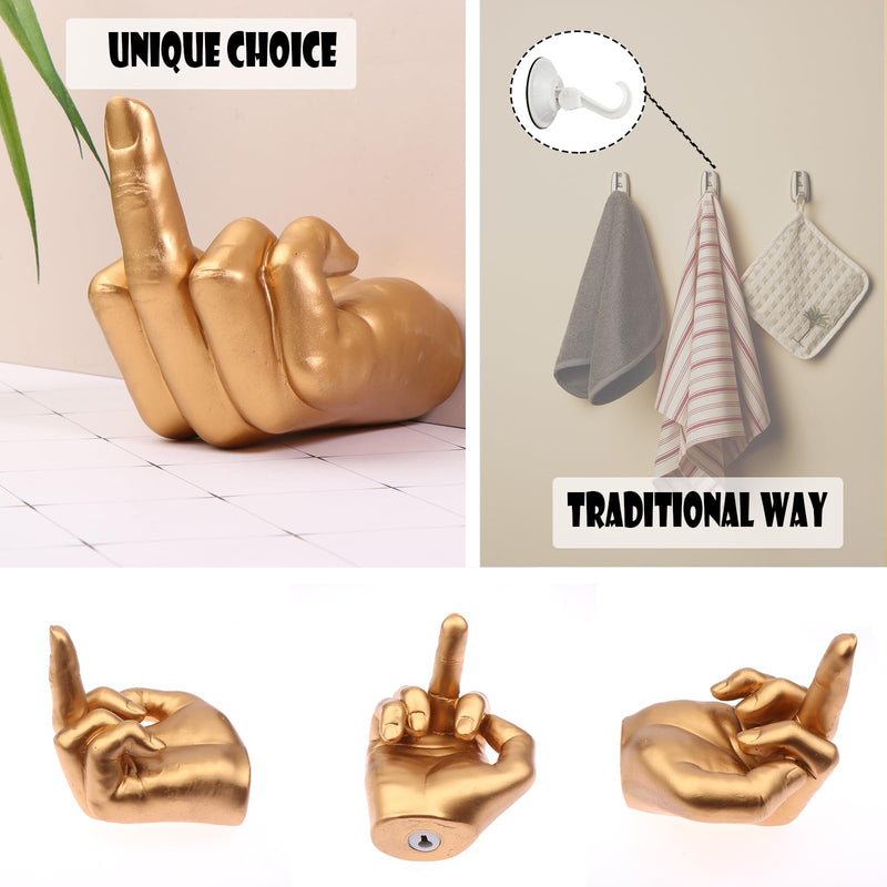 Middle Finger Toilet Paper Holder, Fun Wall Mount Toilet Paper Holder Key Holder, Jewelry Storage Fun Statues Sculptures, Bathroom Toilet Tissue Roll Paper Storage Holder