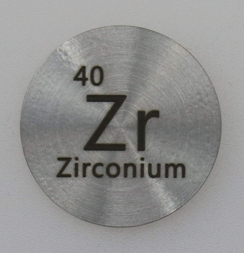 Zirconium (Zr) 24.26mm Metal Disc 99.4% Pure for Collection or Experiments