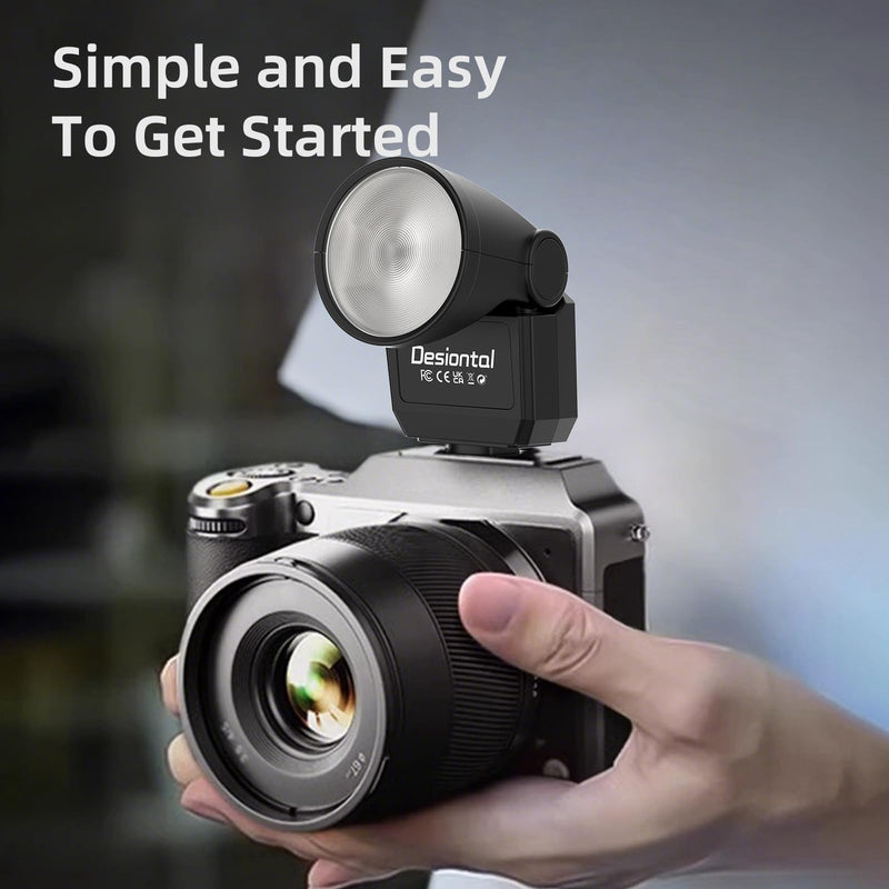 F02 Mini Camera Flash for Canon Nikon Sony Fujifilm and Other SLR Digital Cameras and Digital Cameras with Single Contact Hot Shoe