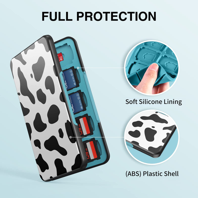 HEIYING SD Card Holder for Memory SD Card and Micro Card, Portable SD Card Holder SD SDHC SDXC TF Card Storage with 20 SD Cards Slots & 20 Micro SD Cards Slots. Cow