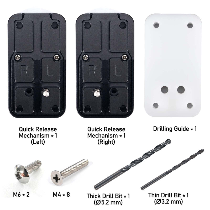 Aluminum Handle Quick Release Pins Kit for Milwaukee Packout Rolling Toolbox, Handle Removal Accessories for Packout Mods Upgrade