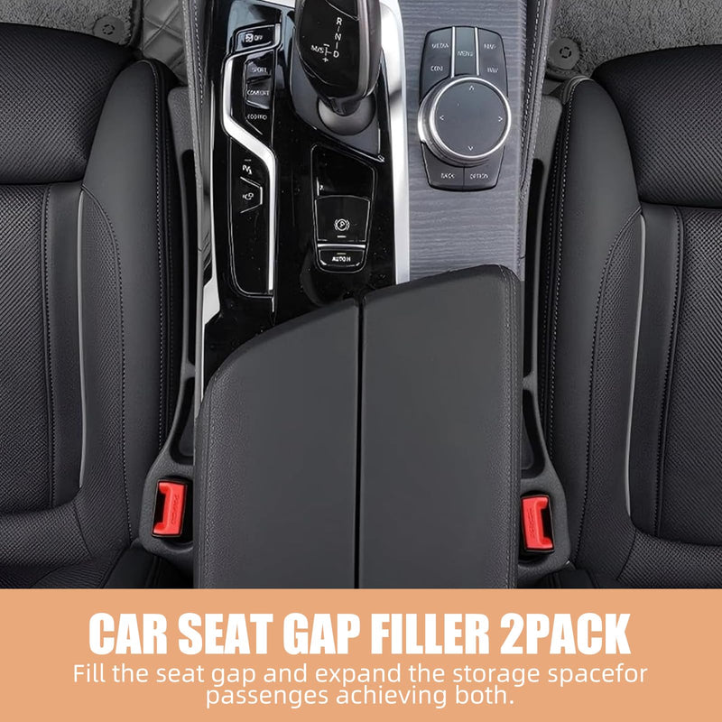 No Drop Seat Guard, Car Seat Gap Filler, Drop seat Gap fillers Between Seat and Console Stop Things from Dropping (Black) Black