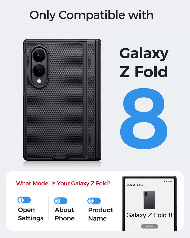 BXYJY for Samsung Galaxy Z Fold 8 Case with Stand, Hinge Protection, Black | Front Screen Protector, Slim, Rugged, Heavy Duty, Full Protective Men Women Cell Phone Case Cover for Samsung Z Fold 8 5G Z Fold 8 (Boxier, Wider)