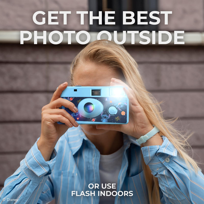 Disney Lilo and Stitch Disposable Camera with Flash – 20 Exposure Film – Lilo and Stitch Gifts for Women, Men, and All Fans of Lilo and Stitch Stuff (Stitch Galactic) Stitch Galactic