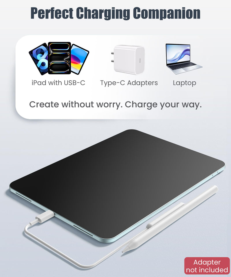 Pencil Charging Dock for Apple Pencil Pro| Magnetic Wireless Charger | Fast-Charging Case with LED Indicator for iPad Pencil Pro, Charger Cable and Adapter for Apple Pen Pro (Latest Model) Pro only