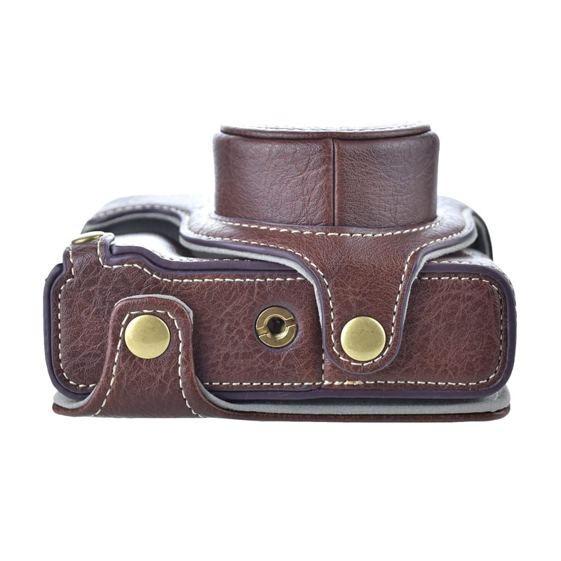 Rieibi X100V Camera Case - Retro Leather Case for Fujifilm X100V Digital Camera - Protective Case with Strap and Grip Case - Brown New Version