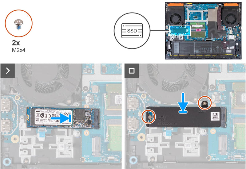 Deal4GO Slot 1 SSD1 & Slot 2 SSD2 M.2 2280 SSD Heat Thermal Shield Heatsink 6GFVV 06GFVV Replacement for Dell G15 5530, G16 7630 2023 Gaming Laptop M.2 2280 Thermal Shield (SLOT 2)