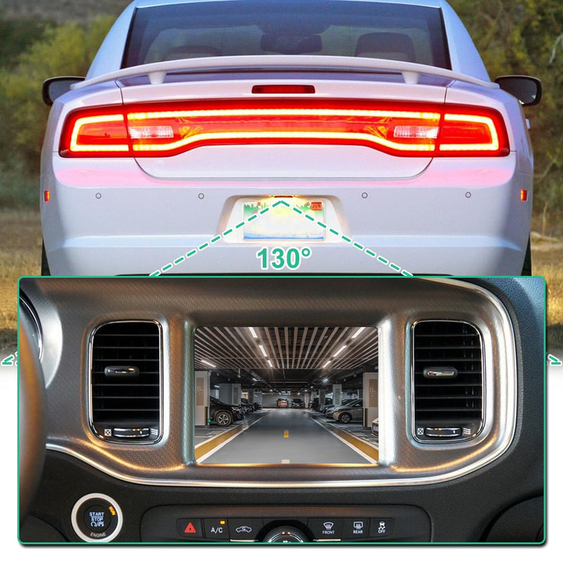 56054058AH Rear View Backup Camera Compatible with 2011-2014 Dodge Charger Chrysler 300 - GreenYi Reversing Park Assist Cam， Replacement for OE# 56054058AD, 56054058AE, 56054058AF