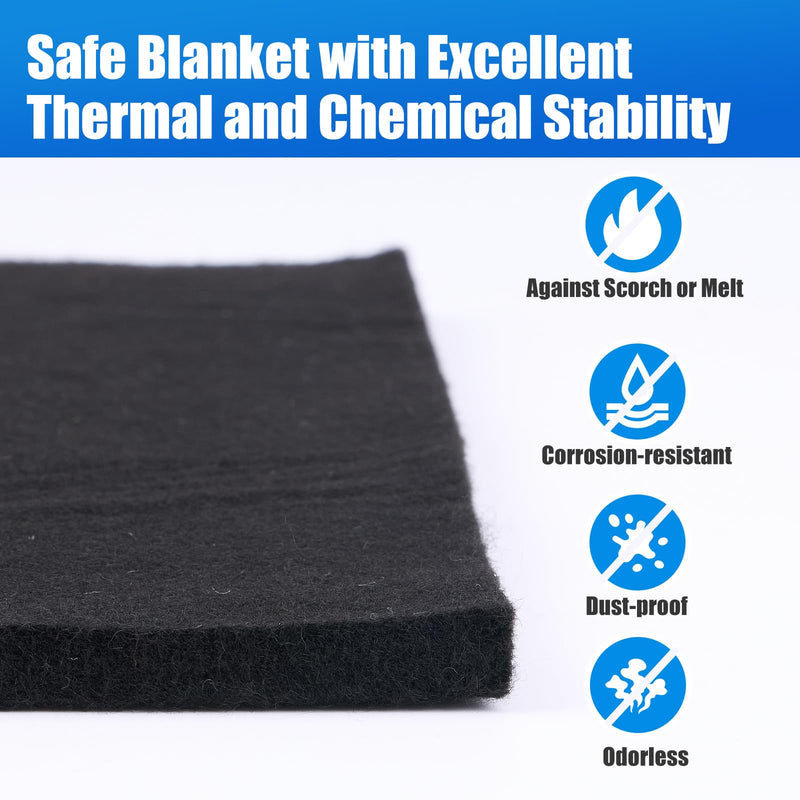 WISSCOOL 2Pack 10MM Thick 20x20 Inch Fireproof Welding Blanket, Double Side Heat Pad Fire Resistant Carbon Felt Cloth Flame Retardant Fabric Protector Pad for Soldering Firepit Smoker 20x20"