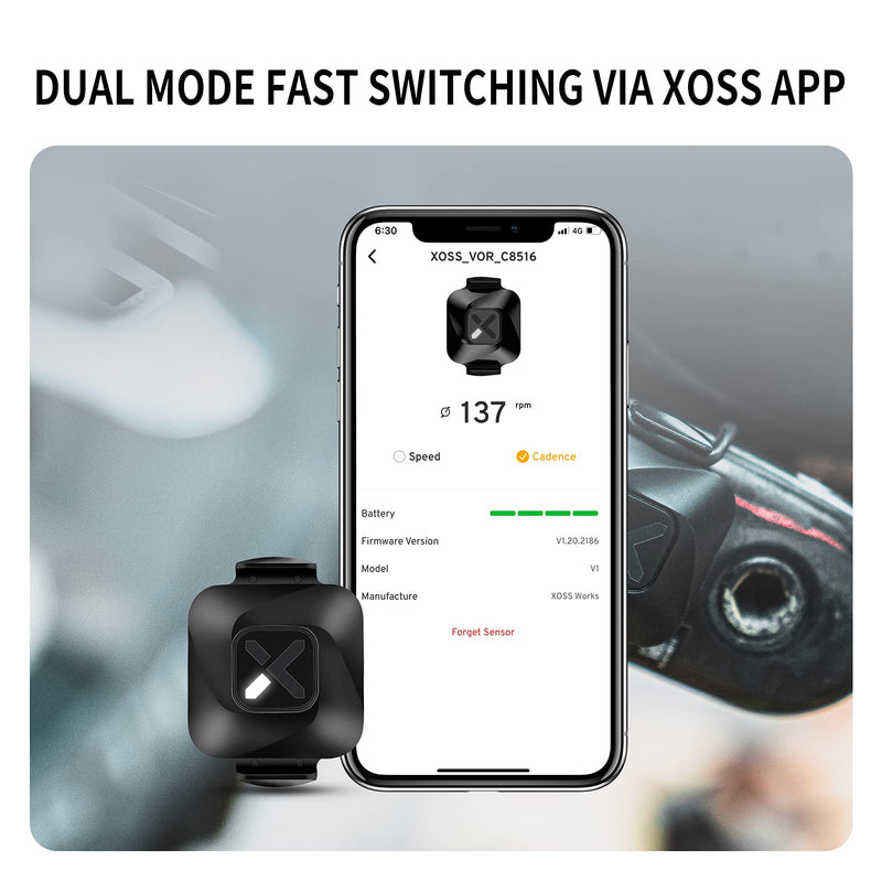XOSS Vortex Cadence/Speed Sensor ANT+/Bluetooth 4.0, Outdoor/Indoor Wireless IPX7 Dual Modes Bike Computer RPM Sensor for Road Bike/Spinning Bike/MTB twovortex